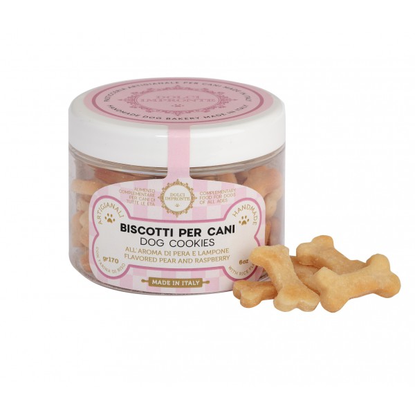 Dolci Impronte® - Biscuits with Rice Flour - Pear and Raspberry Flavored - Jar 170 gr