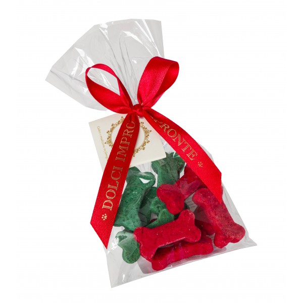 Dolci Impronte 3 Packs | Christmas Bag  Mignon Bones Red Green 100g