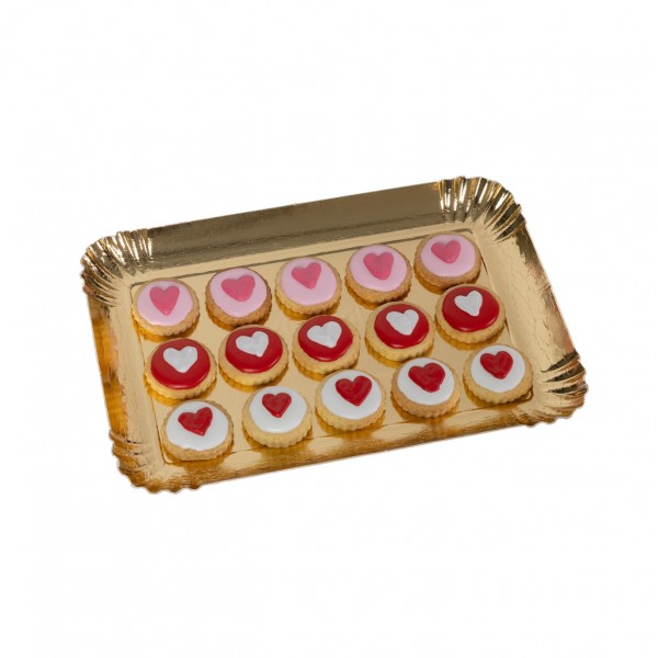 Dolci Impronte Biscuit Tray - 15 Cupcakes decorated with hearts