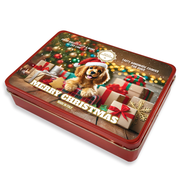 Dolci Impronte Red Tin Box Christmas Trees 140g