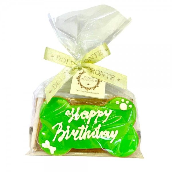 Dolci Impronte - Birthday Bone Verde Decorato a mano 85 gr