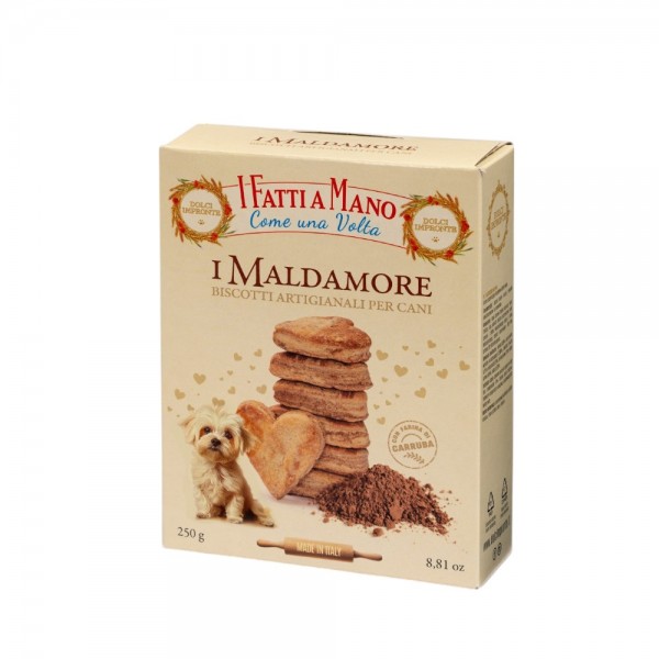 Dolci Impronte – Fatti a Mano Maldamore - Confezione 6 Scatole Biscotti con Carruba - 250 gr