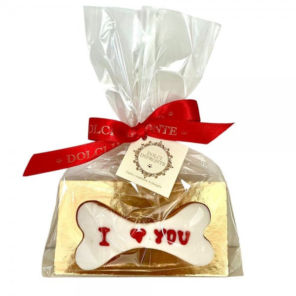 Dolci Impronte | Confezione 3 pezzi - Biscotto Osso i Love You  36g