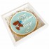 Dolci Impronte Torta Compleanno  Personalizzabile Decorata a Mano - Azzurro 380 gr