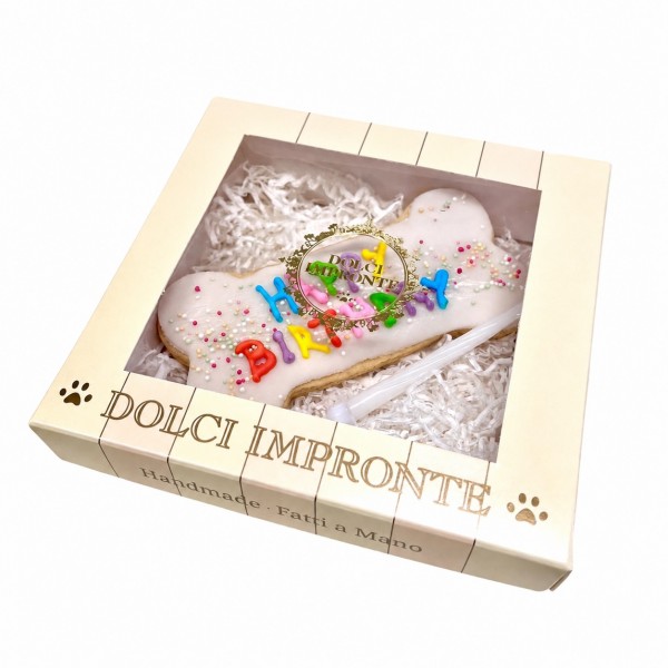 Dolci Impronte - Funny Happy Birthday Bone - Handmade Decorated - 95g