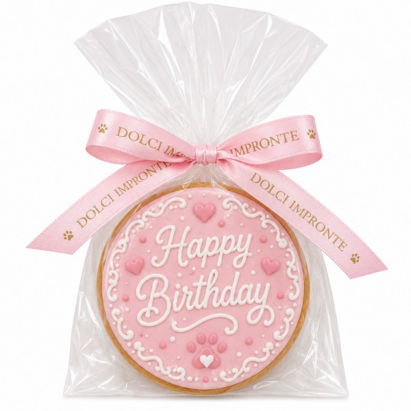 Dolci Impronte | Confezione 3 pezzi Birthday Round Cake Rosa 100 gr