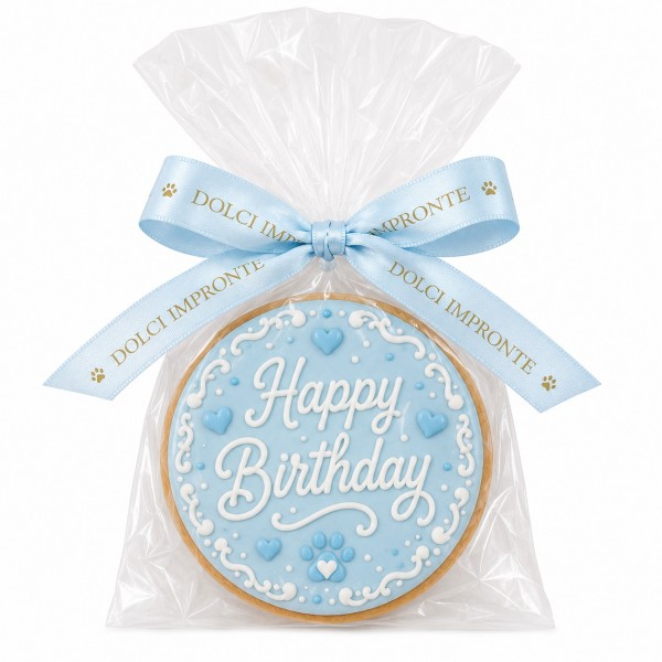 Dolci Impronte | Birthday Round Cake Blue 100 g
