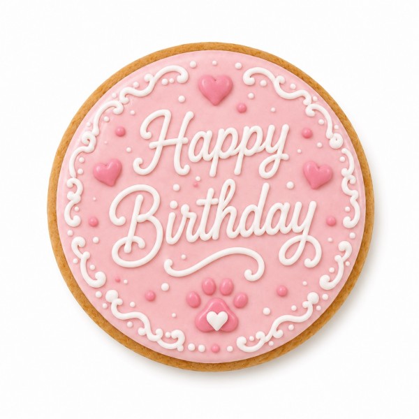 Dolci Impronte |  Birthday Round Cake Rosa 100 gr