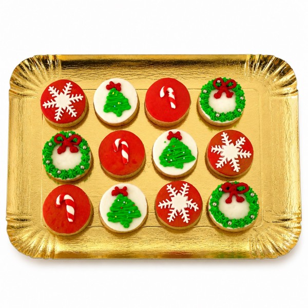 Dolci Impronte | Tray of 12 Cupcakes with Christmas Designs 230 g   S18