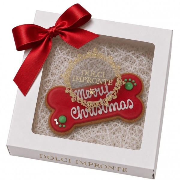 Dolci Impronte| Scatola Regalo Natale Osso Merry Christmas 90g  2 Confezioni    S17