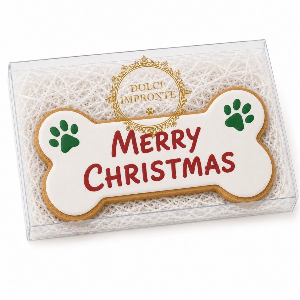 Dolci Impronte | Merry Christmas Bone Biscuit with Printed Edible Wafer 65 g    S16