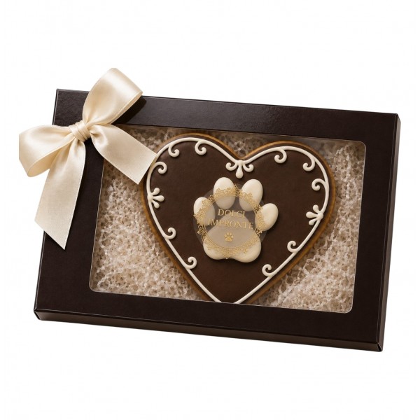 Dolci Impronte | Cofanetto Wengè Cuore decorato 95 gr