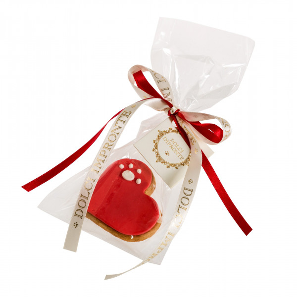 Dolcimpronte - Cuore rosso con zampina LOVE PAW RED - Confezione singola - 25 gr ( ASL Prot.0088901/16)